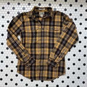 LLBean Plaid Flannel Shirt, Slightly Fitted Size S